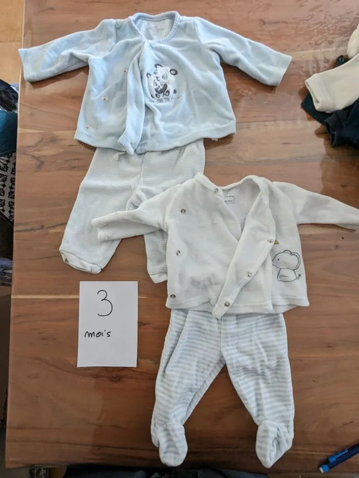 2 pyjamas 2 pièces 3 mois - Sergent Major - 1 mois  | Beebs