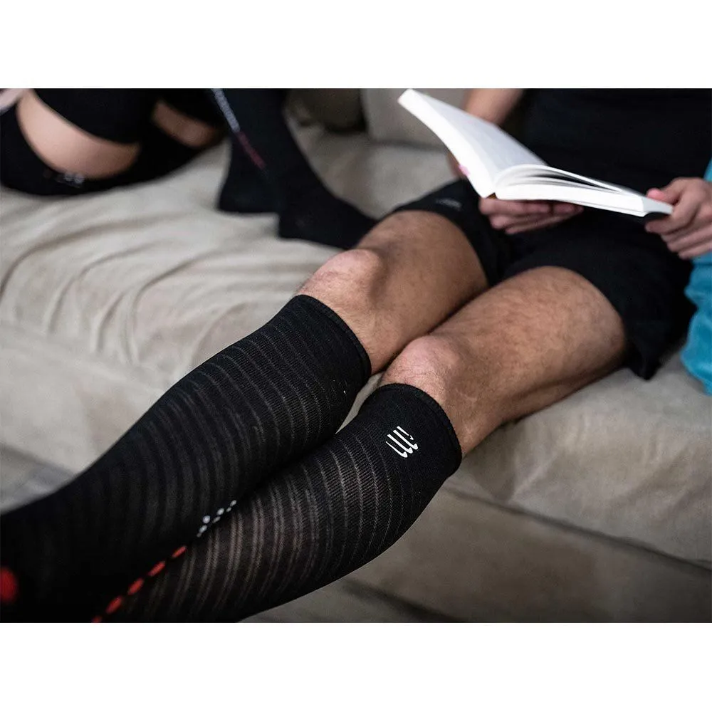 Accessoires running Compressport | Chaussettes de récupération Compressport Full Socks Recovery Black unisexe | SU00006B-990