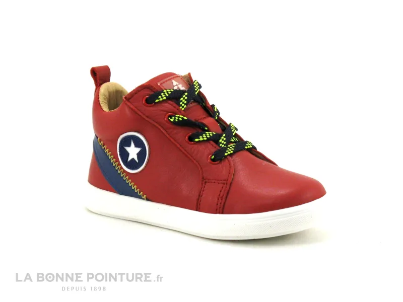 Achat chaussures Acebos Bébé Bottillon, vente Acebos 1292 - Chaussure montante BEBE cuir rouge