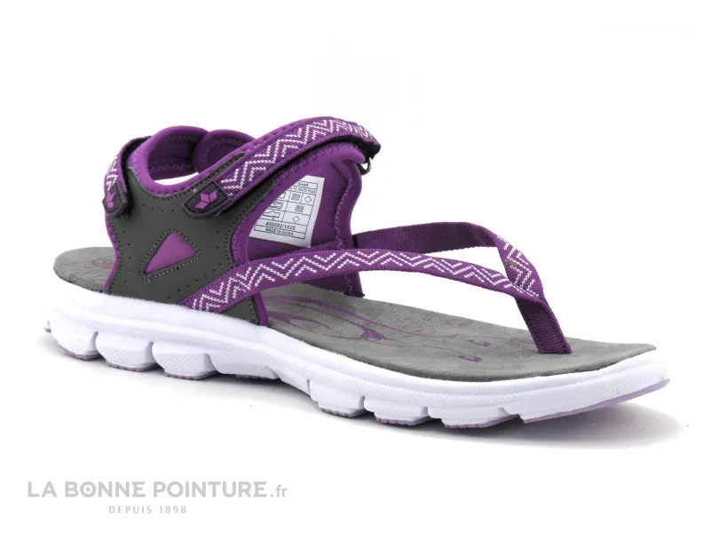 Achat chaussures LICO Femme Entre-doigts, vente Lico LAGOS Lilas Gris - Sandale Femme avec entre-doigts