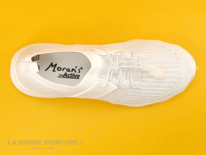 Achat chaussures Moran's Femme Chaussure de Sport, vente Morans KITA Blanc - Basket maille pailletee