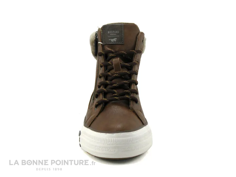 Achat chaussures Mustang Shoes Femme Chaussure montante, vente Mustang 1410-504-307 Cognac - Basket montante marron - Haut fourr