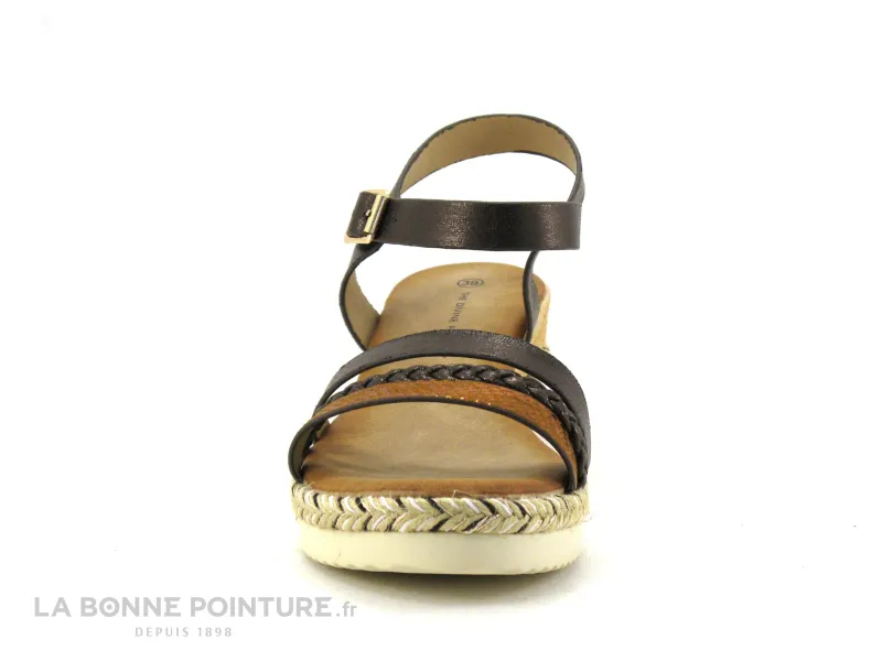 Achat chaussures The Divine Factory Femme Sandale et Nu-pieds, vente The Divine Factory  HT4833 Camel metallise et marron - Sand