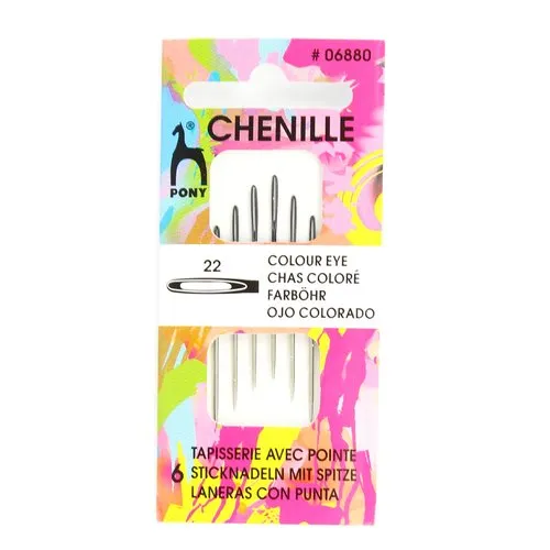 Aiguilles chenille chas colore n°22