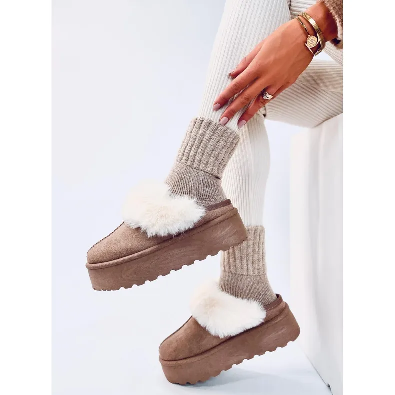 Allod Chaussons de neige plateforme kaki beige