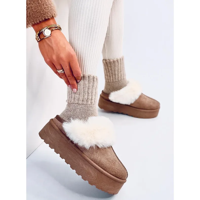 Allod Chaussons de neige plateforme kaki beige