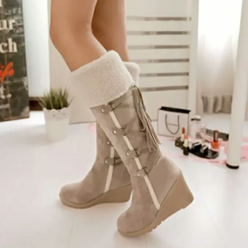 Amara - Bottes d'Hiver à Talon Wedge - légantes & Chaleureuses