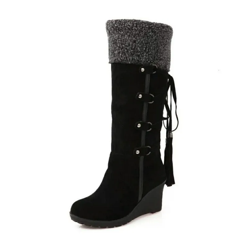 Amara - Bottes d'Hiver à Talon Wedge - légantes & Chaleureuses