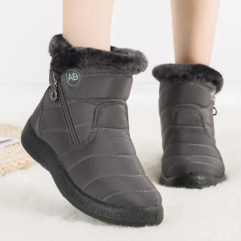 AquaWarm - Bottes d'Hiver pour Femmes avec Doublure en Fourrure et Design Imperméable