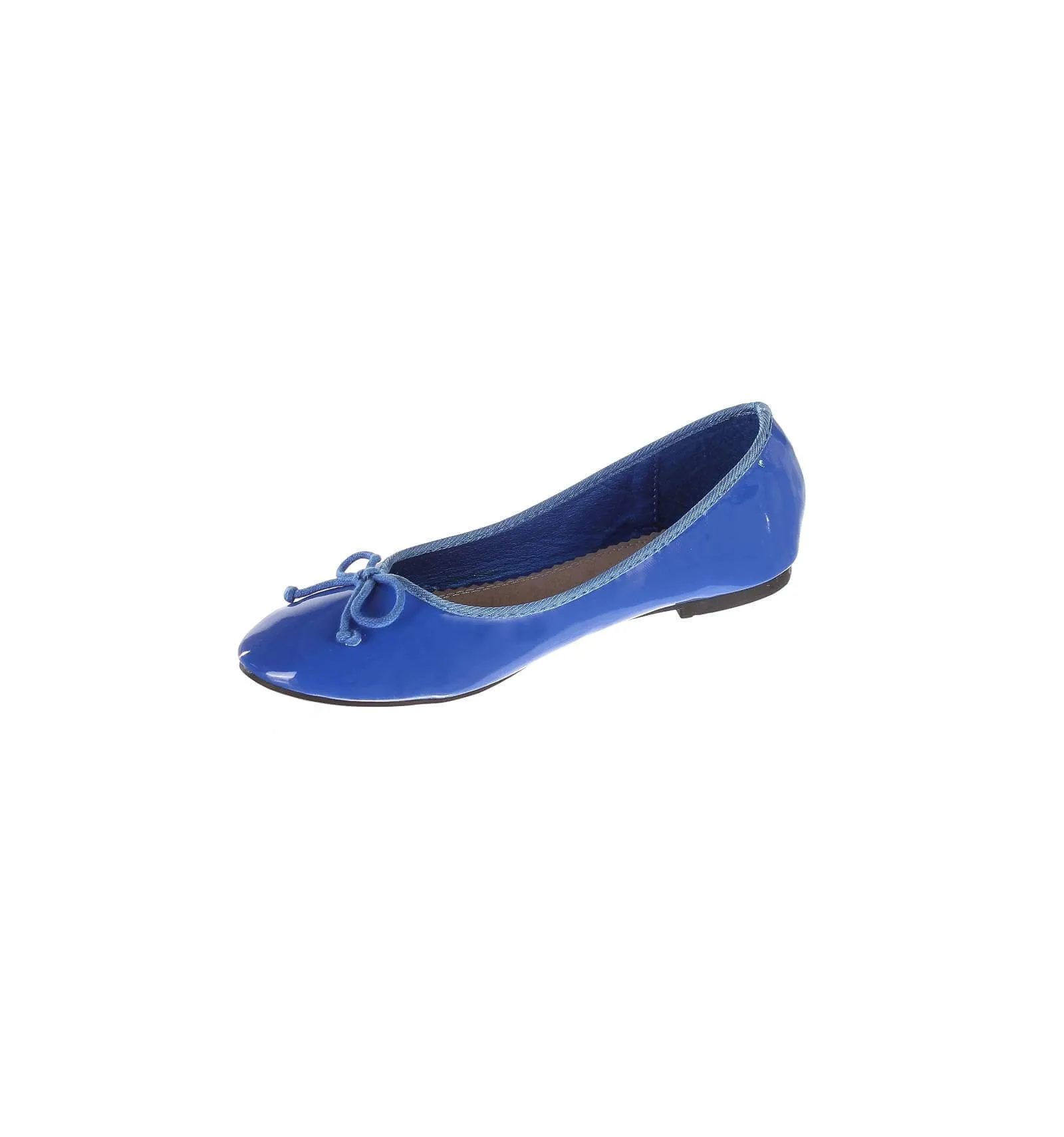 Ballerine simili cuir  bleu royal verni EROLA