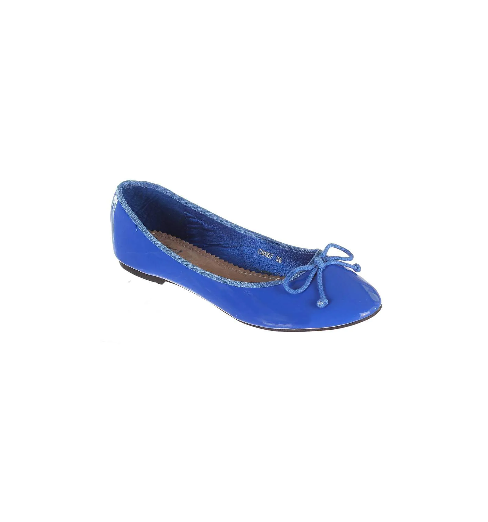 Ballerine simili cuir  bleu royal verni EROLA