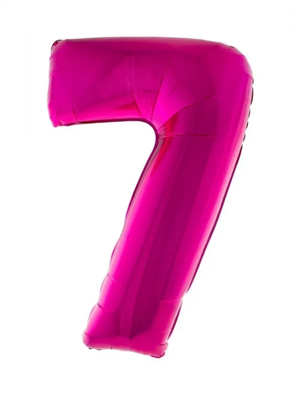 Ballon anniversaire rose chiffre 7 - 102 cm