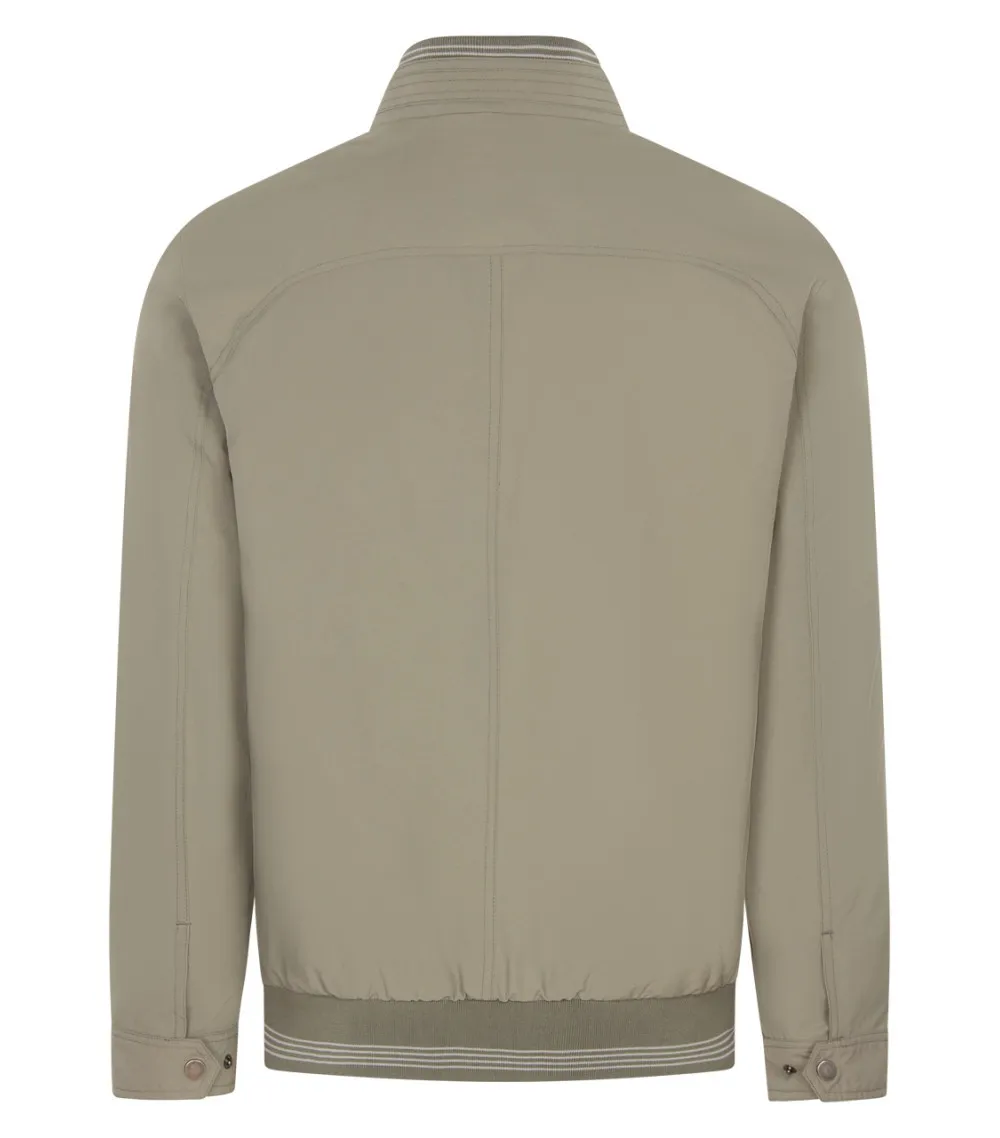 Blouson zippé Hafnium vert kaki avec manches longues et col montant