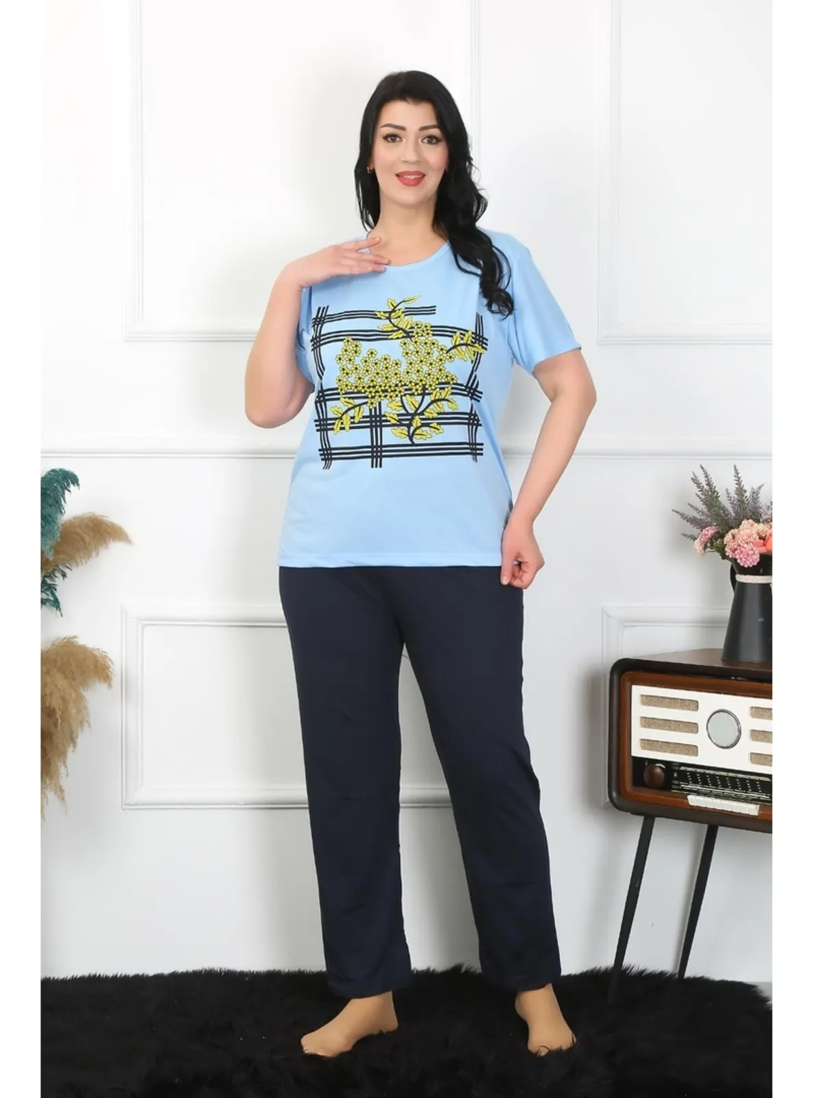 Blue - 1000gr - Plus Size Pyjamas