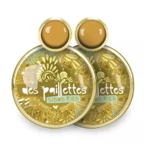 Boucles illustrées de créateur, Paillettes