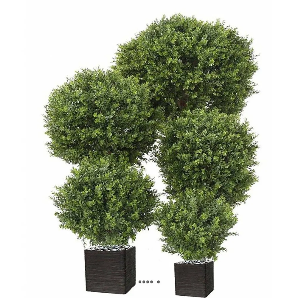 Boule de buis artificiel sur tronc extérieur anti-uv h50cm Ø35cm