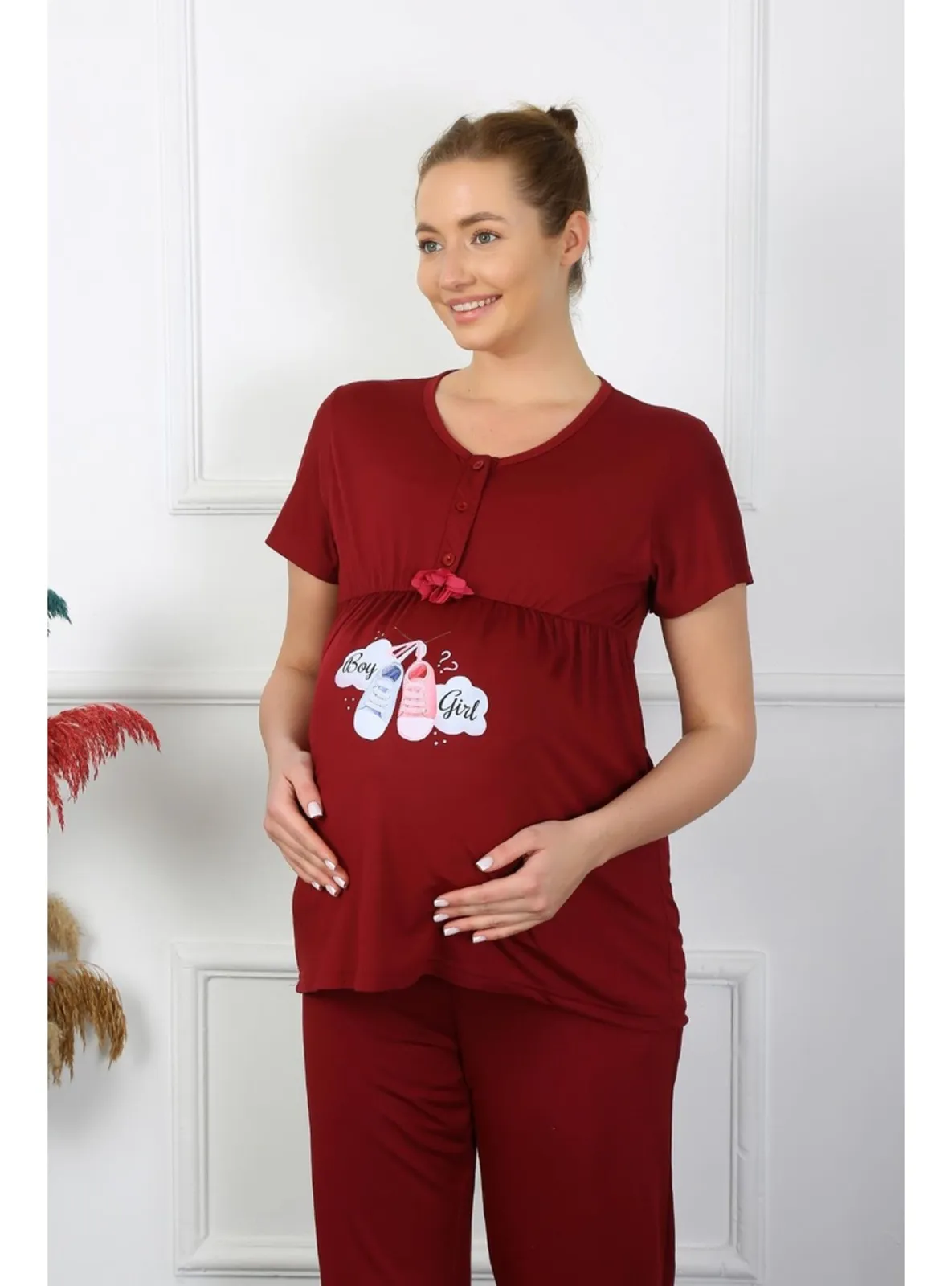 Burgundy - Maternity Pyjamas