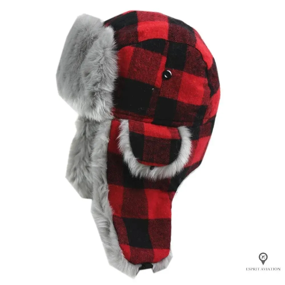 Chapka Aviateur Tissu Tartan