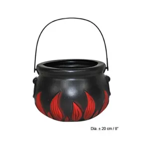 Chaudron de sorcière avec flammes petite et grande taille