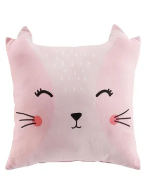 Coussin 40 x 40 cm Tete de chaton - Rose