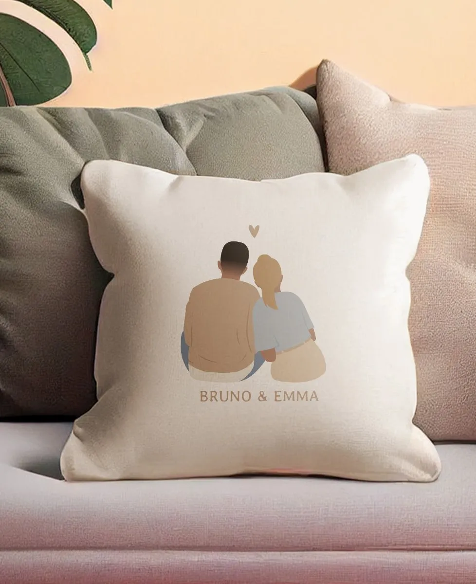 Coussin Couple de dos personnalisé