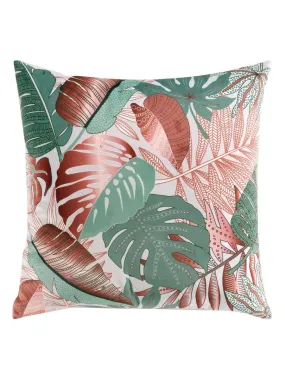 Coussin déhoussable velours Tropical - Vert