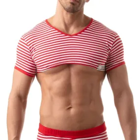 Crop Top Sailor Tof Paris - Rouge - TOF Paris : vente T-shirt manch...