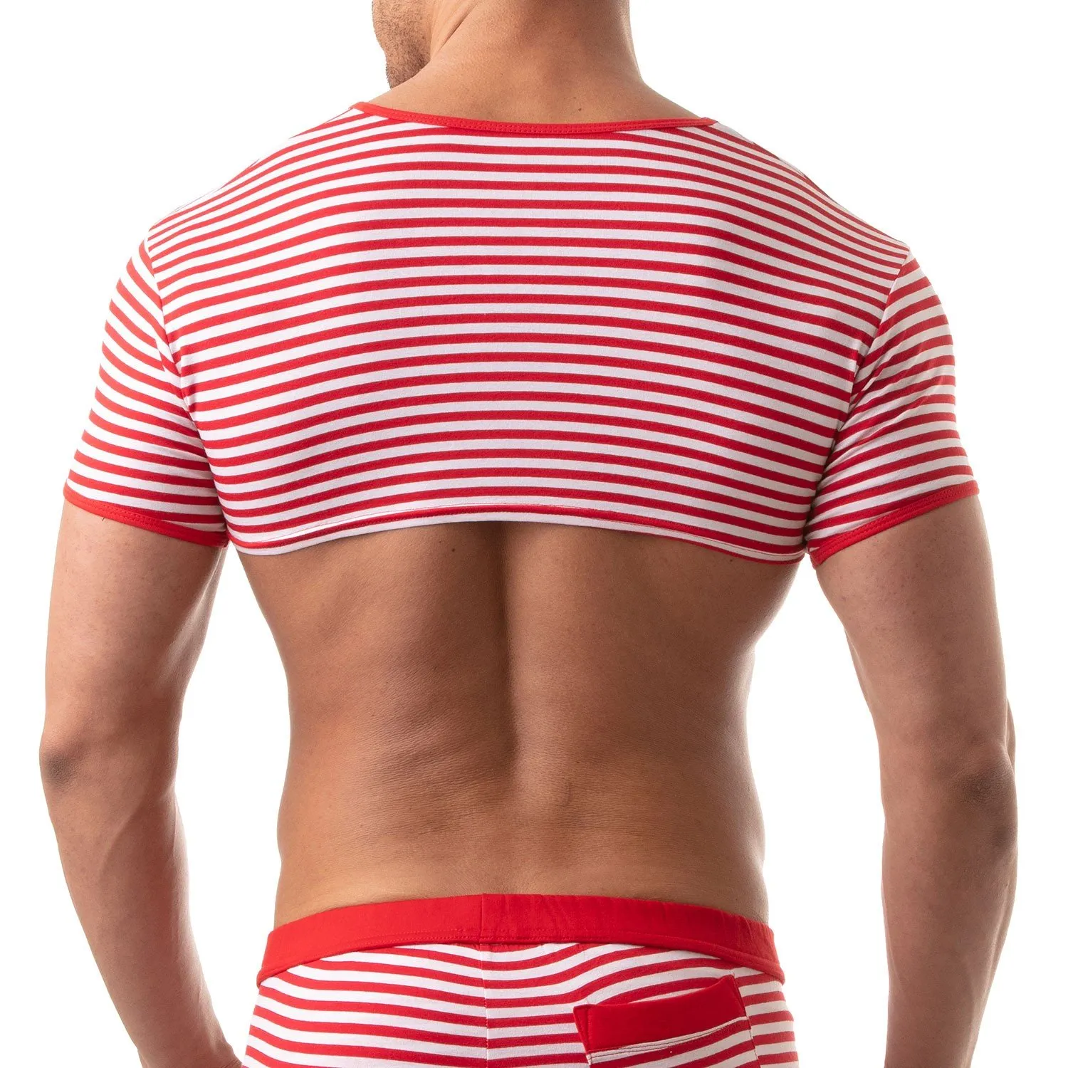 Crop Top Sailor Tof Paris - Rouge - TOF Paris : vente T-shirt manch...