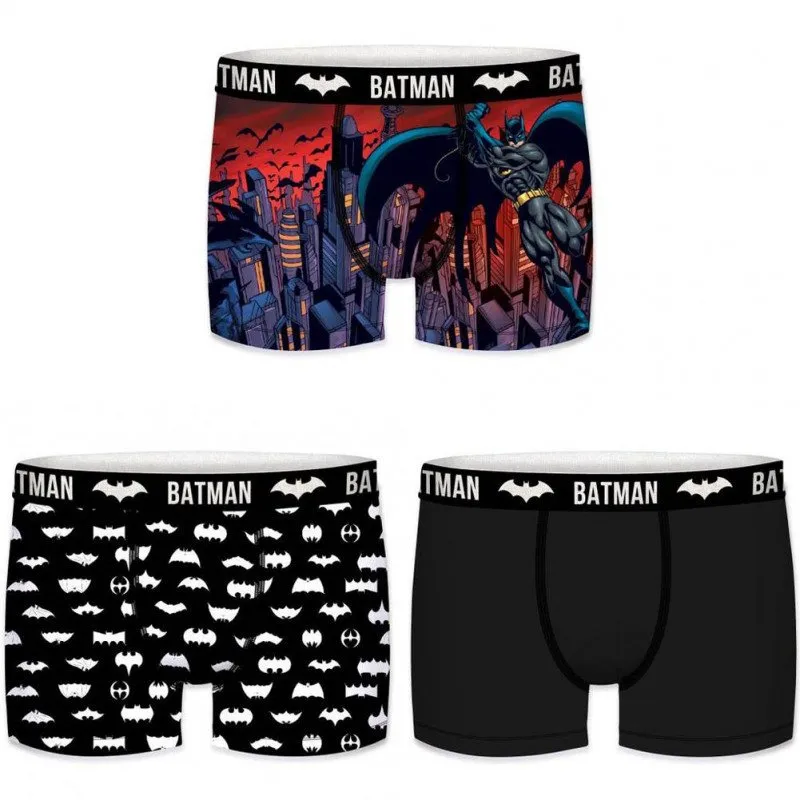 DC COMICS Lot de 3 Boxers Homme Microfibre BMX3 LOT10 Batman