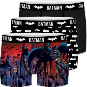 DC COMICS Lot de 3 Boxers Homme Microfibre BMX3 LOT10 Batman