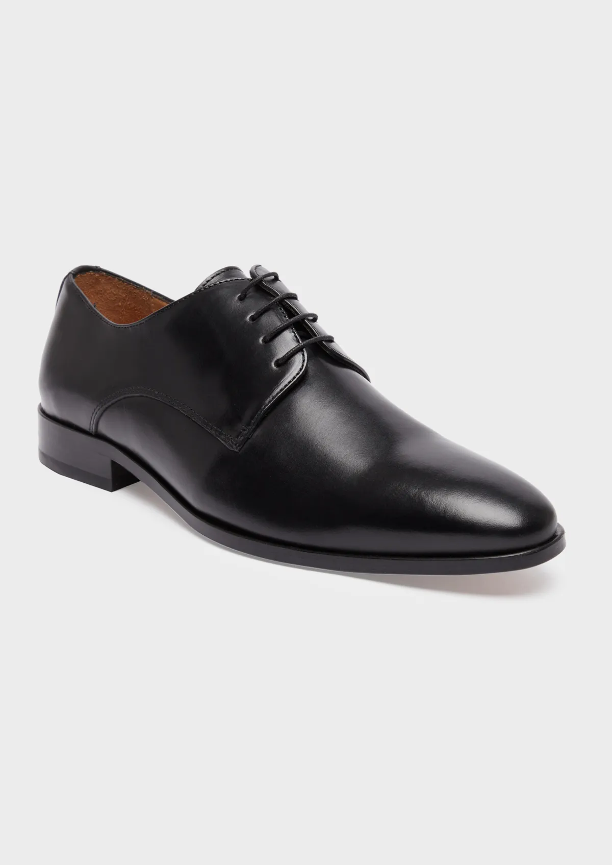 Derbies en cuir lisse noir