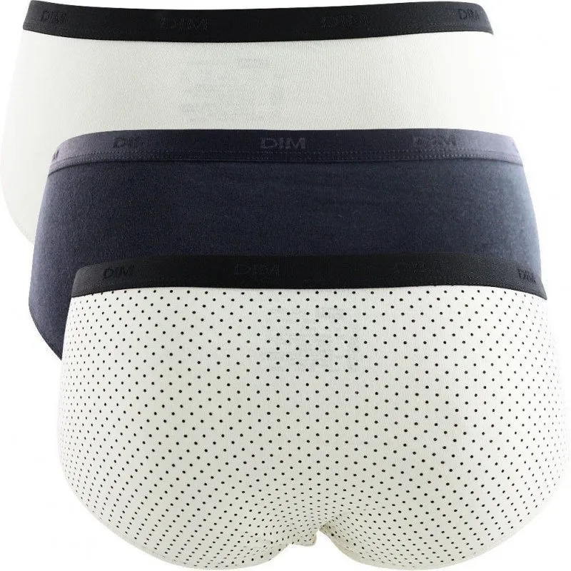 DIM Lot de 3 Boxers Femme Coton POCKETS STRETCH Noeud Noir