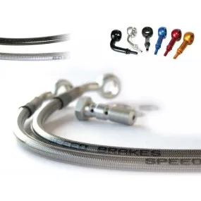 Durite de frein avant d'aviation SPEEDBRAKES carbone/raccord noir Yamaha RD 350 YPVS
