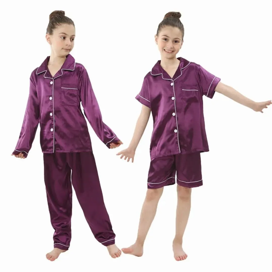 Ensemble de Pyjamas en Soie Satinée pour Enfants : Confort et Style pour Vos Petits