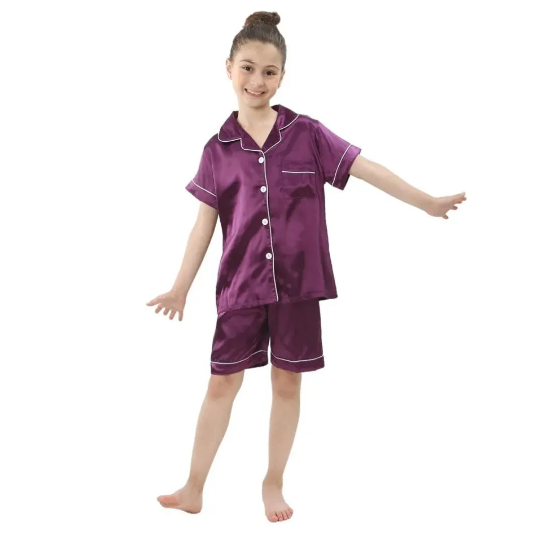 Ensemble de Pyjamas en Soie Satinée pour Enfants : Confort et Style pour Vos Petits