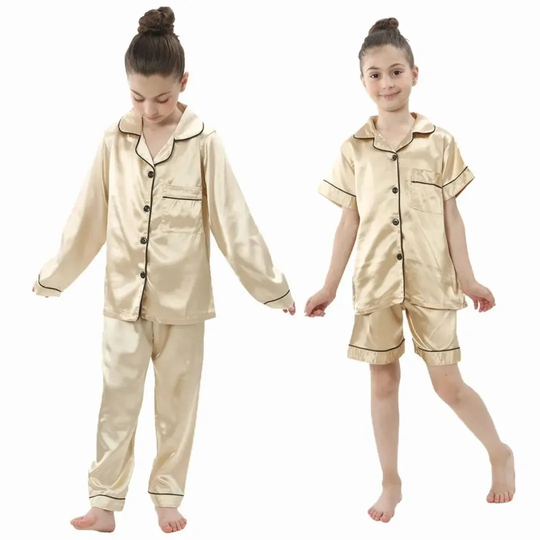 Ensemble de Pyjamas en Soie Satinée pour Enfants : Confort et Style pour Vos Petits