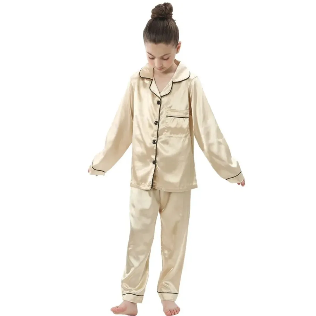 Ensemble de Pyjamas en Soie Satinée pour Enfants : Confort et Style pour Vos Petits