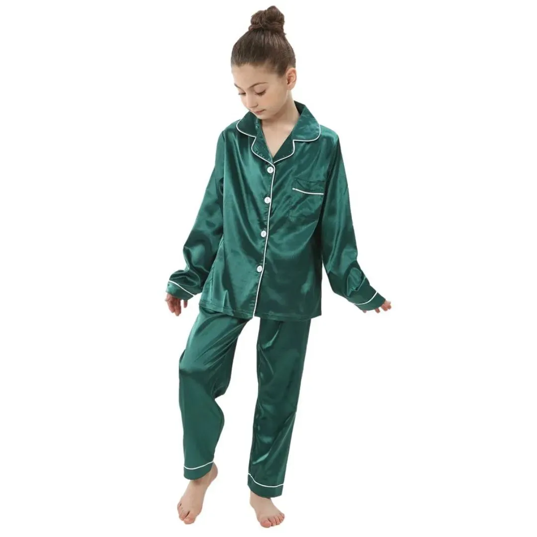 Ensemble de Pyjamas en Soie Satinée pour Enfants : Confort et Style pour Vos Petits