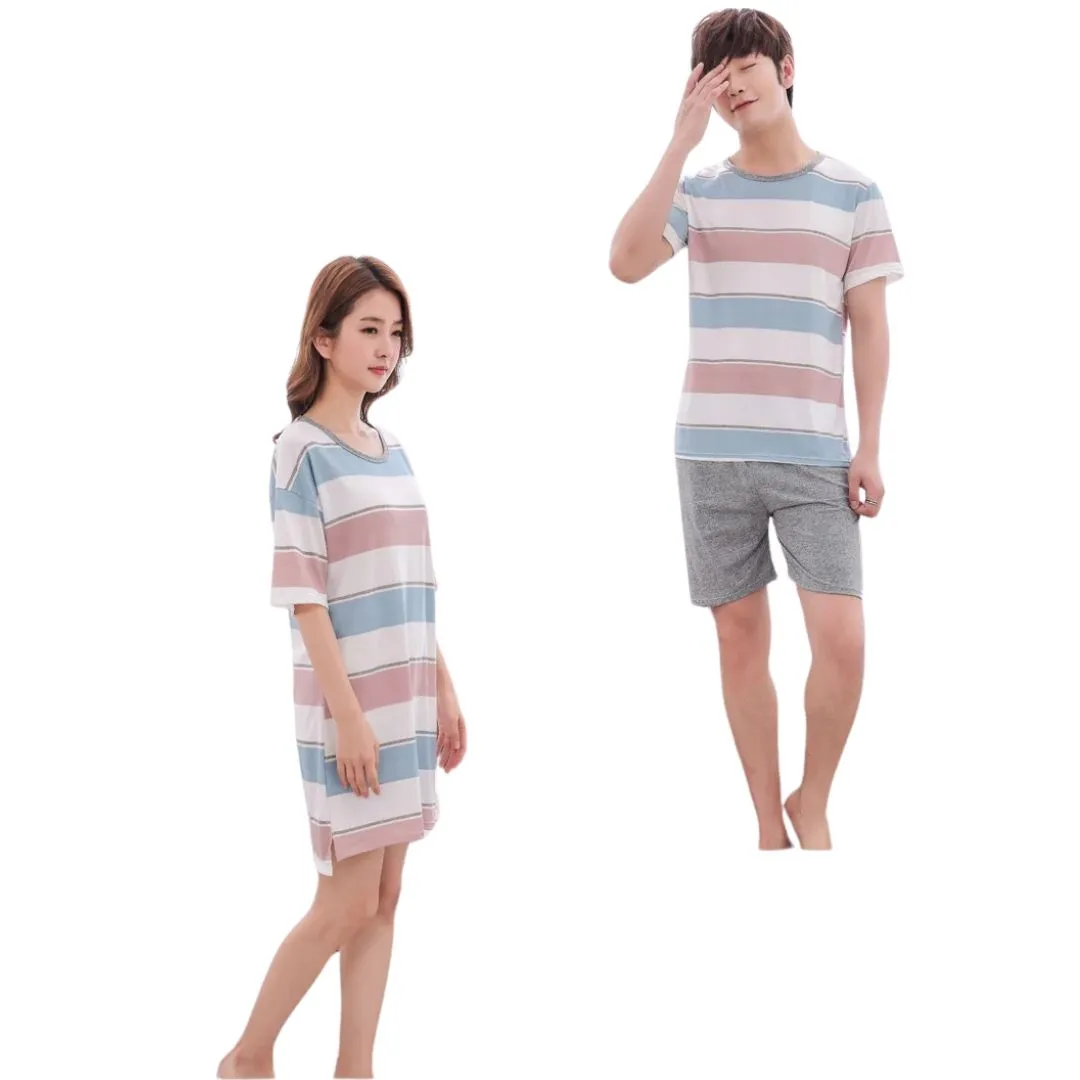 Ensembles de Pyjamas de Luxe en Polyester pour Couples - Confort et légance pour Lui et Elle