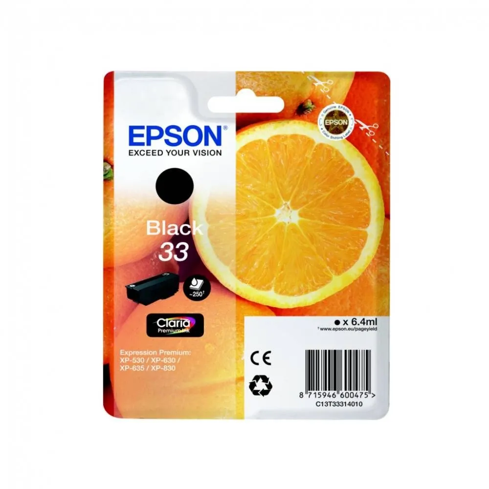 Epson cartouche d'encre d'origine coloris noir t3331 (6 ml) capacité 250 pages