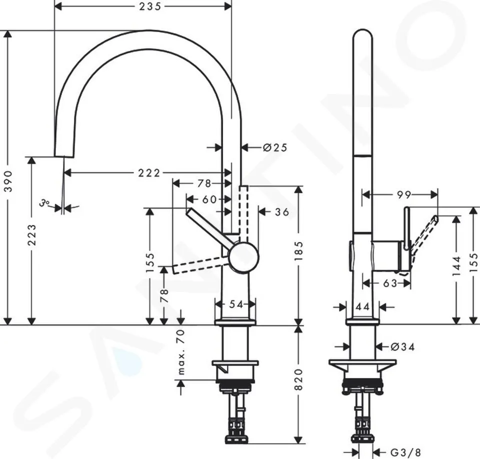 Hansgrohe M54 - Mitigeur d'évier Talis, chrome 72804000