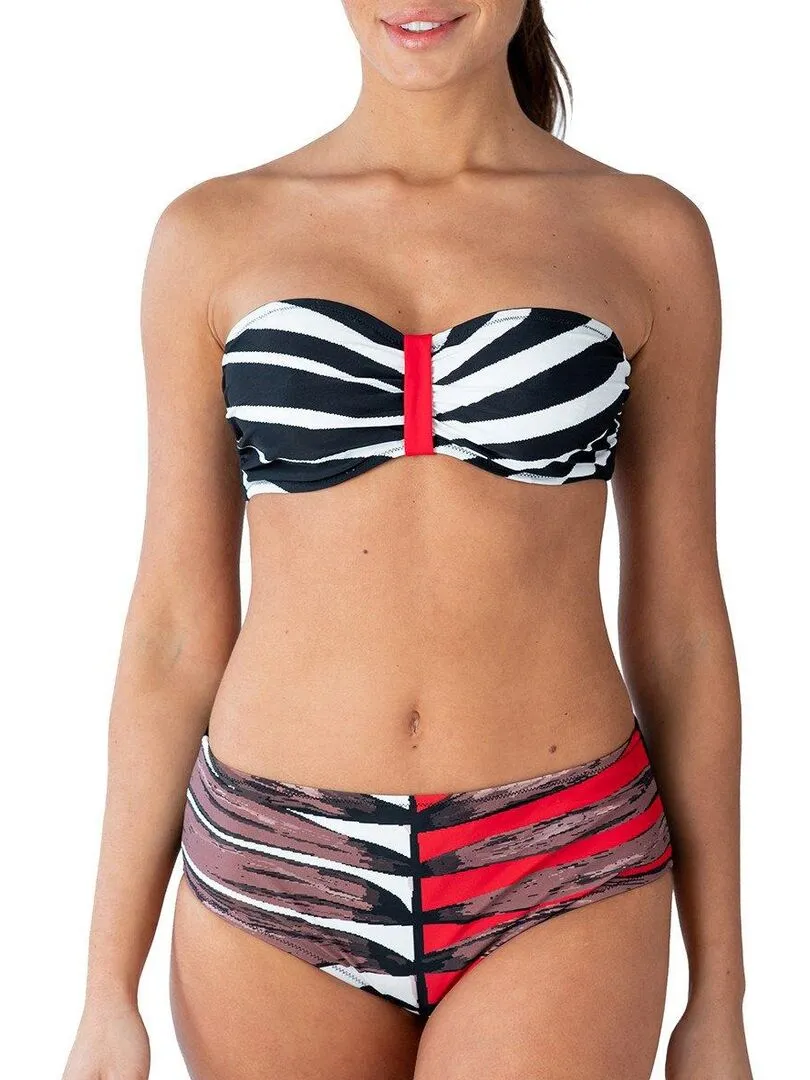 Haut de maillot bandeau bretelles amovibles Zaragosa - Noir