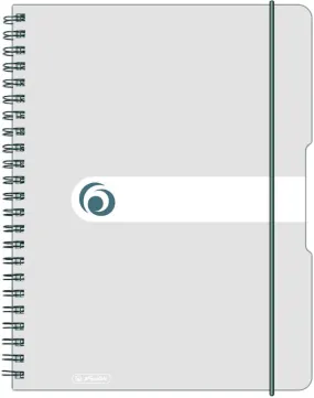 Herlitz Easy orga to go cahier à spirale, A4, quadrillé 5 mm avec marge, blanc/transparent