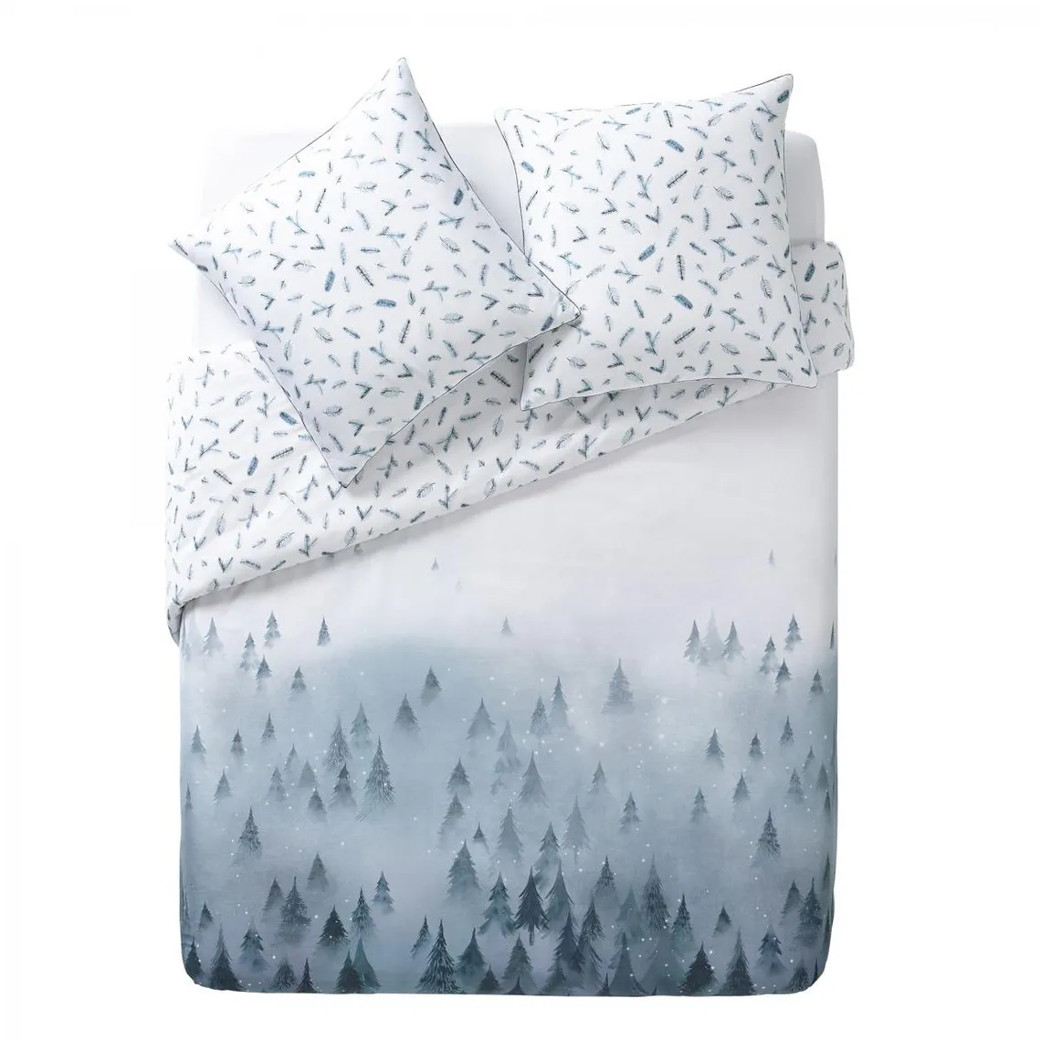 Housse de couette satin de coton  Songe d'Hiver - Bleu Glacier | 3 Suisses