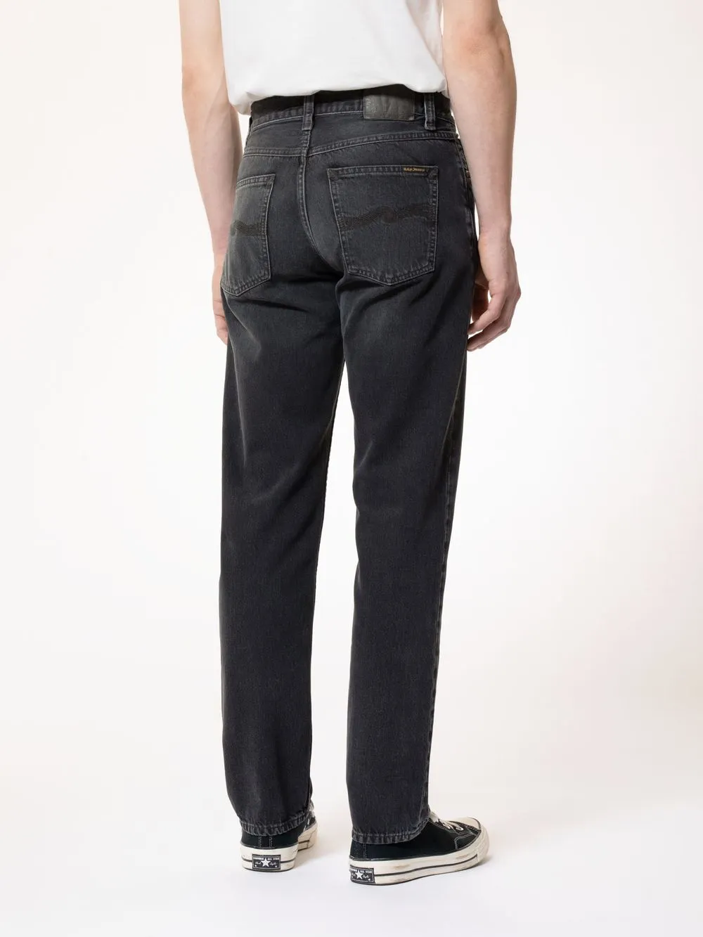 Jean droit délavé en coton bio | noir "rad rufus vintage black" homme