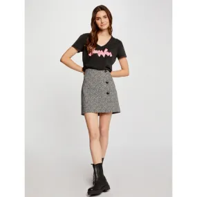Jupe courte droite blis noir blanc femme - Morgan | wimod