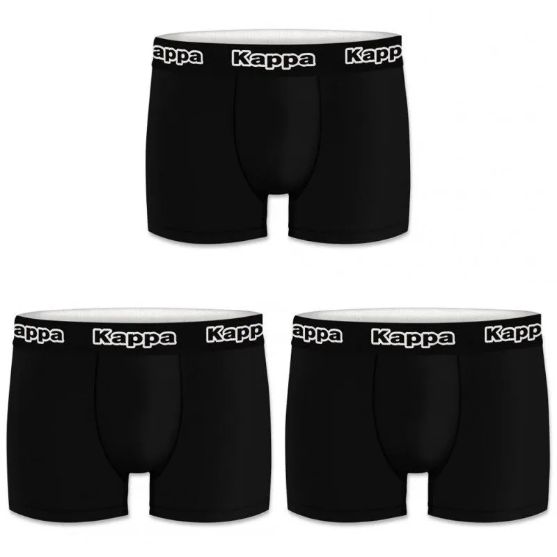 KAPPA Lot de 3 Boxers Homme Coton BCX3CLASS1 Noir