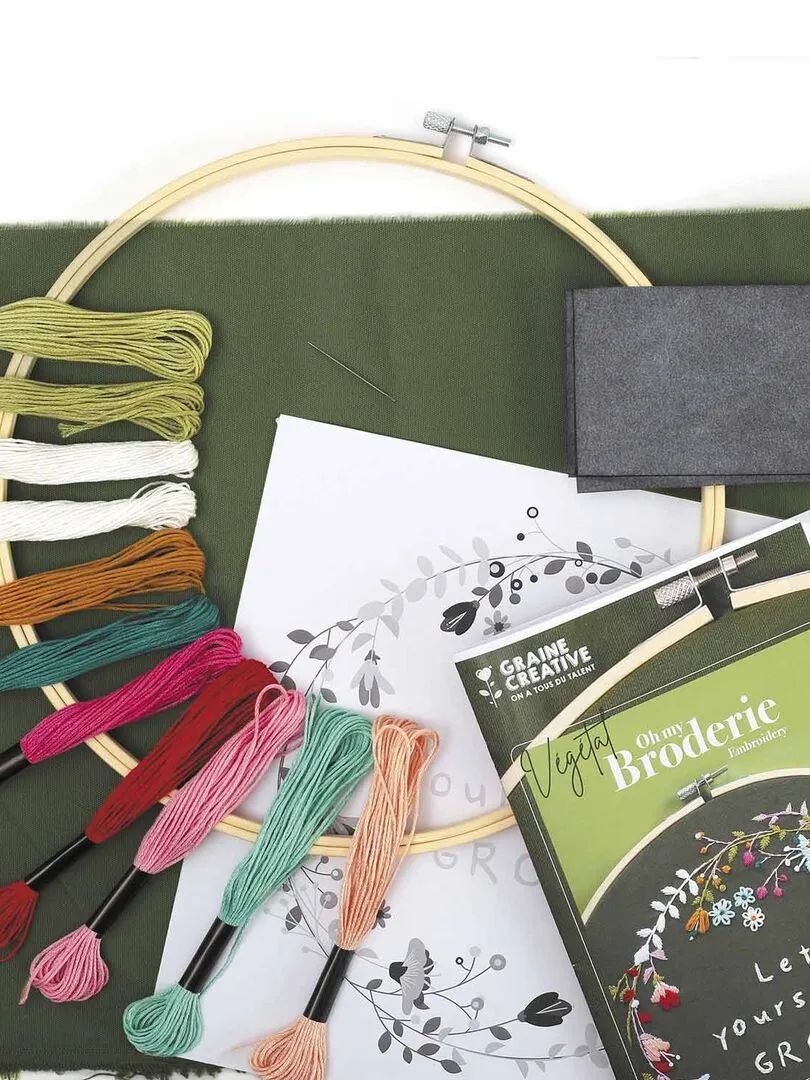 Kit broderie décorative végétale - N/A