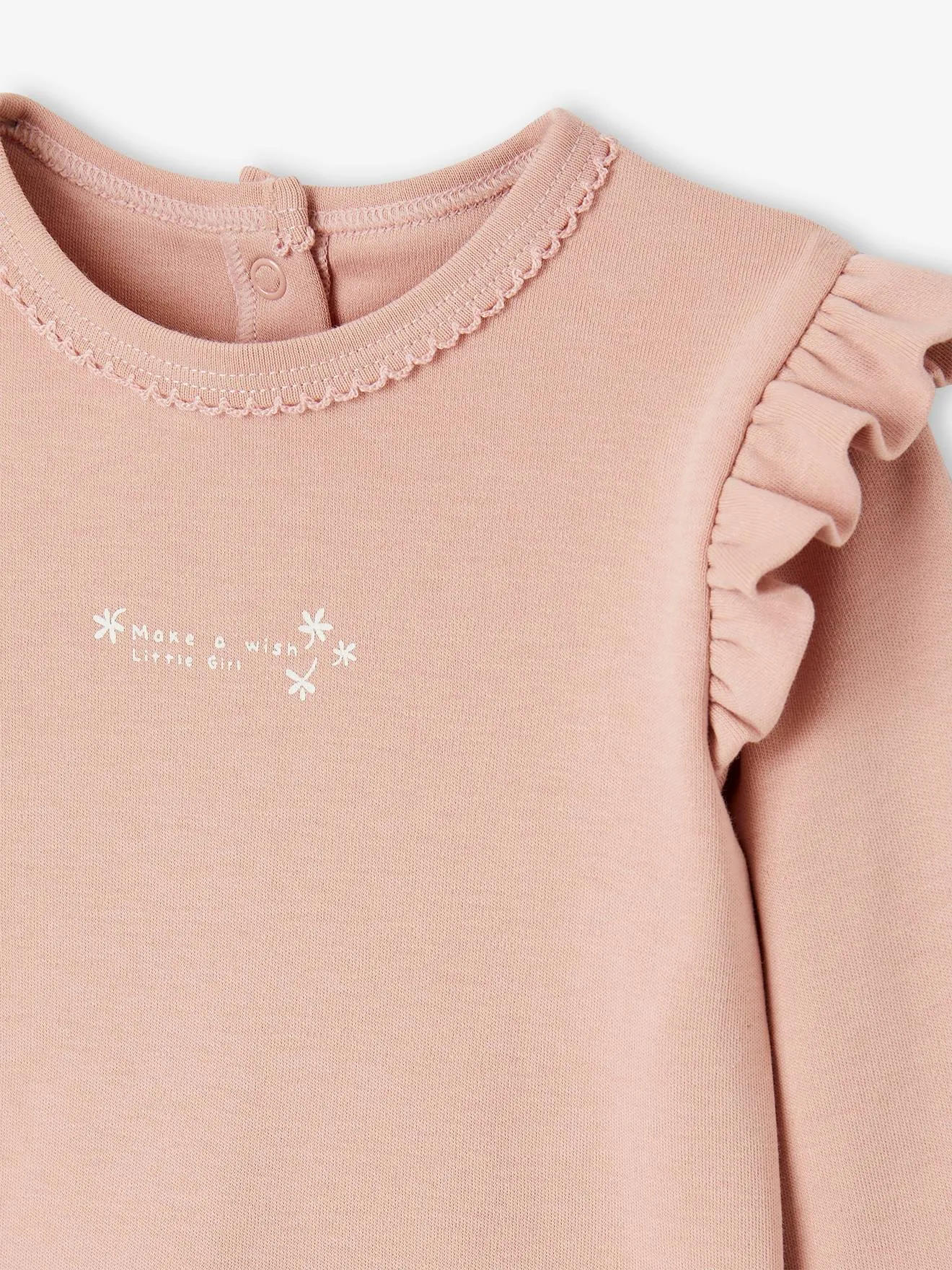 Lot 2 pyjamas oiseaux bébé en interlock rose poudré - Vertbaudet