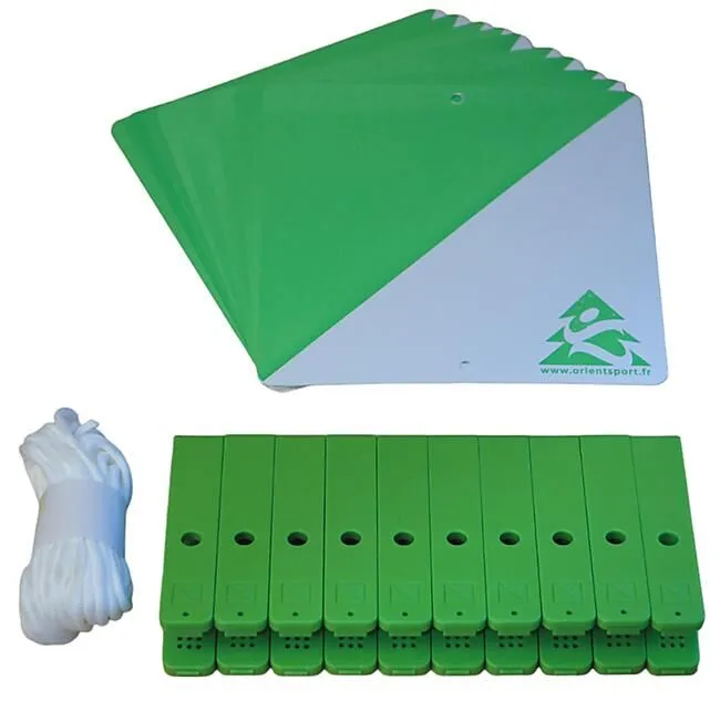 LOT DE 10 BALISES+PINCES COULEURS : VERT